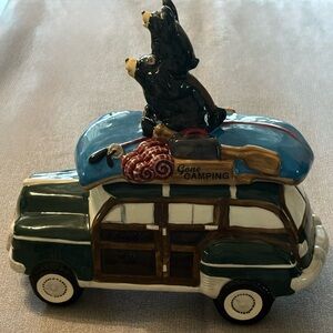 Charming Bear Holiday Camper Figurine